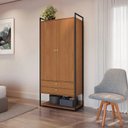 Ver imagem 2 de Armário Alto Li048-cnprf 2 Gavetas e 2 Portas Canela/preto Kappesberg