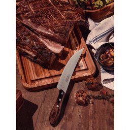 Faca para Carne Butcher Cabo em Madeira Tratada Polywood Castanho 8 Tramontina - 2