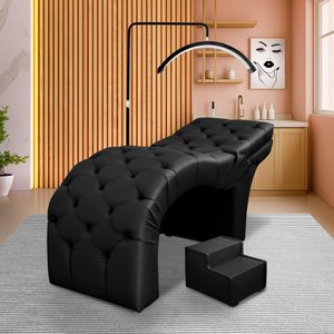Maca Estética Luxo Reclinável em Capitonê Preto Profissional Bz Home Decor
