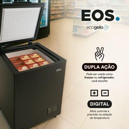 Freezer e Conservador Horizontal Eos 110 Litros Ecogelo Preto Efh120xdp 220v - 9