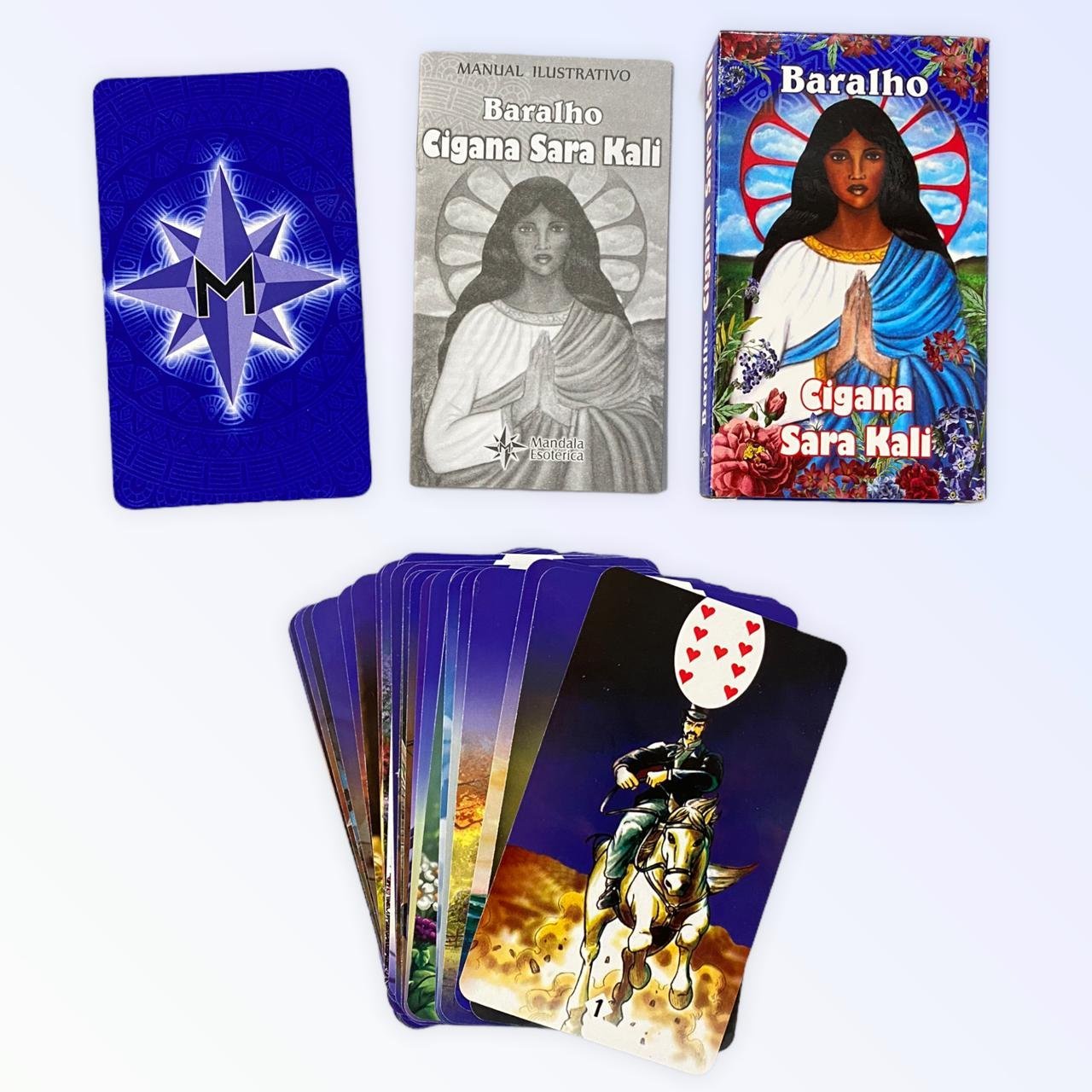 Baralho Tarot Cigana Santa Sara Kali 36 cartas plastificado com manual Mandala Esotérica - 2