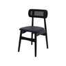 Cadeira de Jantar Rainer Moderna Preta Telinha Madeira - 1