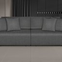 Ver imagem 3 de Sofá Retrátil e Reclinável em Linho 5 Lugares 280cm 4 Almofadas com Molas Netuno