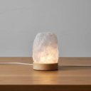 Ver imagem 2 de Luminária de Mesa Abajur Pedra Natural Quartzo Branco 110V