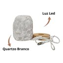 Ver imagem 3 de Luminária de Mesa Abajur Pedra Natural Quartzo Branco 110V