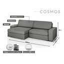 Ver imagem 3 de Sofá Retrátil e Reclinável 3 Lugares Linho Cosmos 200cm Cinza