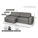 Ver imagem 3 de Sofá Retrátil e Reclinável 3 Lugares Linho Cosmos 200cm Cinza Grafite