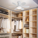 Ver imagem 3 de Luminaria Ventilador de Teto 30w Led Lâmpada E27 Controle Remoto Cor Branco