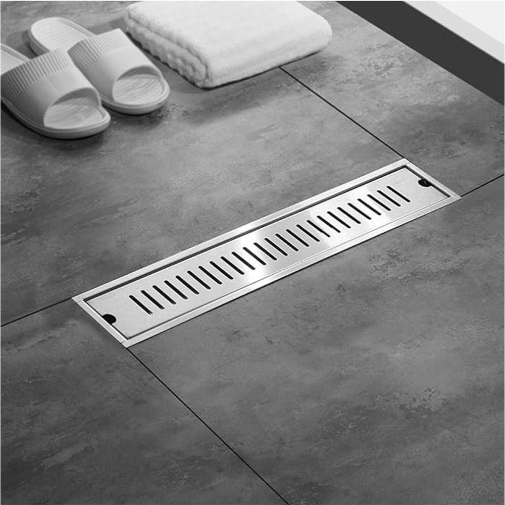 Ralo Linear Inox 50cm Banheiro Area Externa Lavabo Piscina Quintal Anti Odor Anti Inseto Higienico - 1