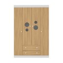 Ver imagem 7 de Guarda-roupa Infantil 122cm com Vidro 4 Portas e 2 Gavetas Pirulito Multimóveis Mp4468 Bco/madeirado