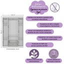 Ver imagem 3 de Guarda-roupa Infantil 122cm com Vidro 4 Portas e 2 Gavetas Pirulito Multimóveis Mp4468 Bco/madeirado