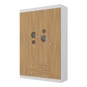 Ver imagem 2 de Guarda-roupa Infantil 122cm com Vidro 4 Portas e 2 Gavetas Pirulito Multimóveis Mp4468 Bco/madeirado