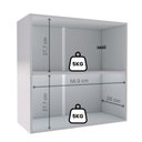 Ver imagem 6 de Armário Aéreo Carol 59,3cm 2 Portas MDF Bater Branco com Puxador Cozinha Mobigu