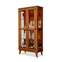 Ver imagem 1 de Cristaleira Madeira Maciça Alta Vintage Bella Luna Cor Castanho