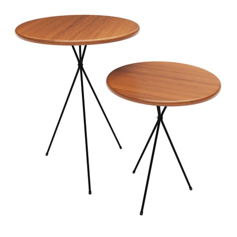 Kit Mesas Laterais Apoio Sofá Sala Redondo Mesinha Canto Tripé