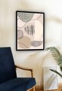 Ver imagem 1 de Quadro Decorativo Abstrato Formas Bege - 70x50cm:moldura Branca