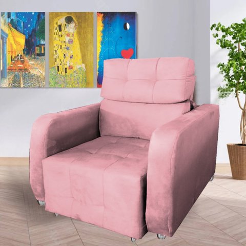 Poltrona Reclinavel Sala De Estar Safira Amamentação Rosa