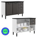 Ver imagem 4 de Cozinha Modulada 2 Peças Itatiaia Balcão 3 Portas e Armário Aéreo 3 Portas Aço New Premium