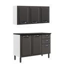 Ver imagem 1 de Cozinha Modulada 2 Peças Itatiaia Balcão 3 Portas e Armário Aéreo 3 Portas Aço New Premium