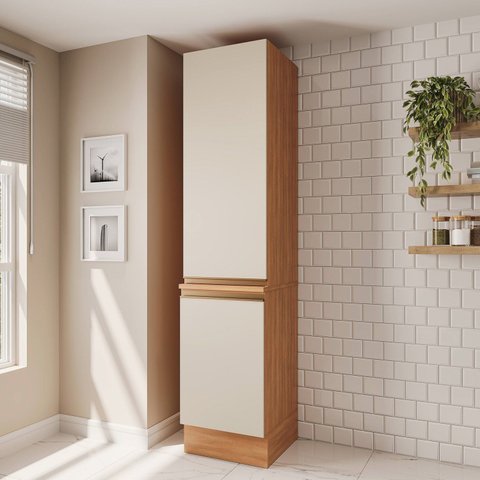 Paneleiro 2 Portas 50cm Aroeira CabeCasa MadeiraOriginals Cinza/Sereno