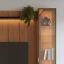 Ver imagem 5 de Estante para TV Home Theater 75" 100% MDF 254cm Cristaleiras Reflecta LED Interno Canella