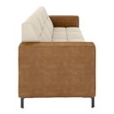 Ver imagem 5 de Sofá Living Decorativo Houston 2 Lugares 180cm Pés em Metal Veludo/ Pu Bege/ Caramelo G33 - Gran Bel