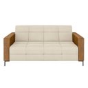 Ver imagem 4 de Sofá Living Decorativo Houston 2 Lugares 180cm Pés em Metal Veludo/ Pu Bege/ Caramelo G33 - Gran Bel
