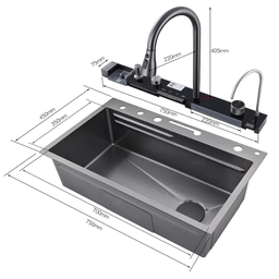 Cuba Gourmet Multifuncional Inteligente Aço Inox 304 Prata 75x46x22cm Kit Completo Domum - 6