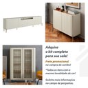 Ver imagem 6 de Rack e Painel Ripado 280cm com Prateleira Suspensa 100% Mdf Cor:luna com Dourado