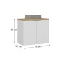 Ver imagem 3 de Gabinete de Banheiro com Cuba 75cm x 65cm Nature Branco/Carvalho
