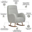 Ver imagem 3 de Poltrona de Amamentação com Balanço Base Milka Ternura D02 Linho Verde Claro C-47 - Lyam Decor