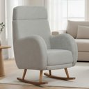 Ver imagem 2 de Poltrona de Amamentação com Balanço Base Milka Ternura D02 Linho Verde Claro C-47 - Lyam Decor