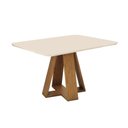 Ver imagem 3 de Mesa P- Cozinha Kiara C- Tampo Madeirado C- Vidro Curvo 120x90cm Freijo-Off White - DJ Móveis