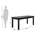 Ver imagem 2 de Mesa de Madeira Maciça Preto 200x88 para Cozinha Sala Jantar Sfa