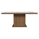Ver imagem 3 de Mesa de Jantar Retangular Tampo com Moldura e Vidro Sobreposto Rustic/Branco 5275 Madesa
