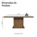 Ver imagem 2 de Mesa de Jantar Retangular Tampo com Moldura e Vidro Sobreposto Rustic/Branco 5275 Madesa