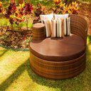 Ver imagem 2 de 2 Espreguiçadeiras Bona e Mesa Grécia com Chaise Meia Lua em Alumínio Piscina Área, Jardim Trama Ori