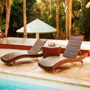 Ver imagem 7 de 2 Espreguiçadeiras Bona e Mesa Grécia com Chaise Meia Lua em Alumínio Piscina Área, Jardim Trama Ori