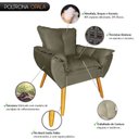 Ver imagem 2 de Poltrona Opala Suede Capuccino Nude para Recepção Atendimento Pés Madeira - Borsuk
