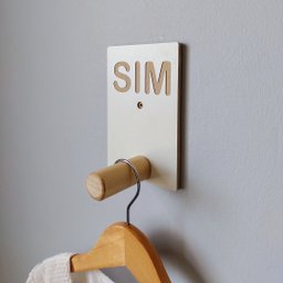 4 Ganchos Pendurador Provador de Loja Sim Não Pino Reto:branco - 3