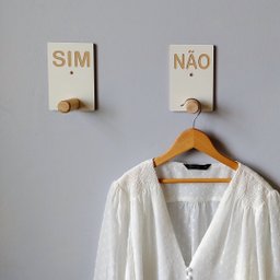 4 Ganchos Pendurador Provador de Loja Sim Não Pino Reto:branco - 1