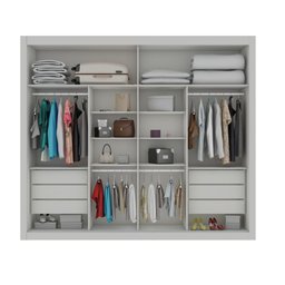 Guarda Roupa Paris Plus 2 Portas de Correr Branco Acetinado - Móveis Europa - 4