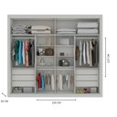Ver imagem 3 de Guarda Roupa Casal 2 Portas de Correr Paris Plus com Espelho - Móveis Europa
