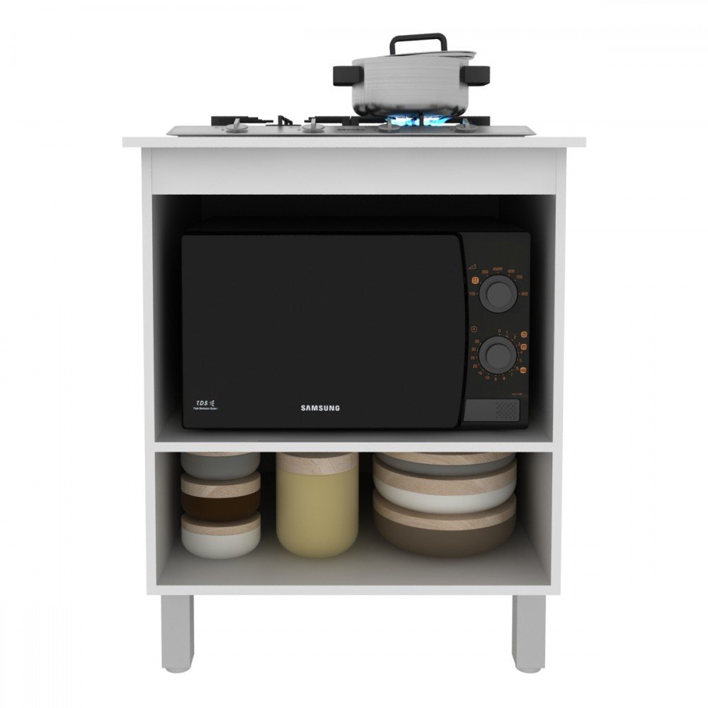 Armário de Cozinha Toronto para Cooktop 4 Bocas 1 Porta Branco - Panorama Móveis - 3