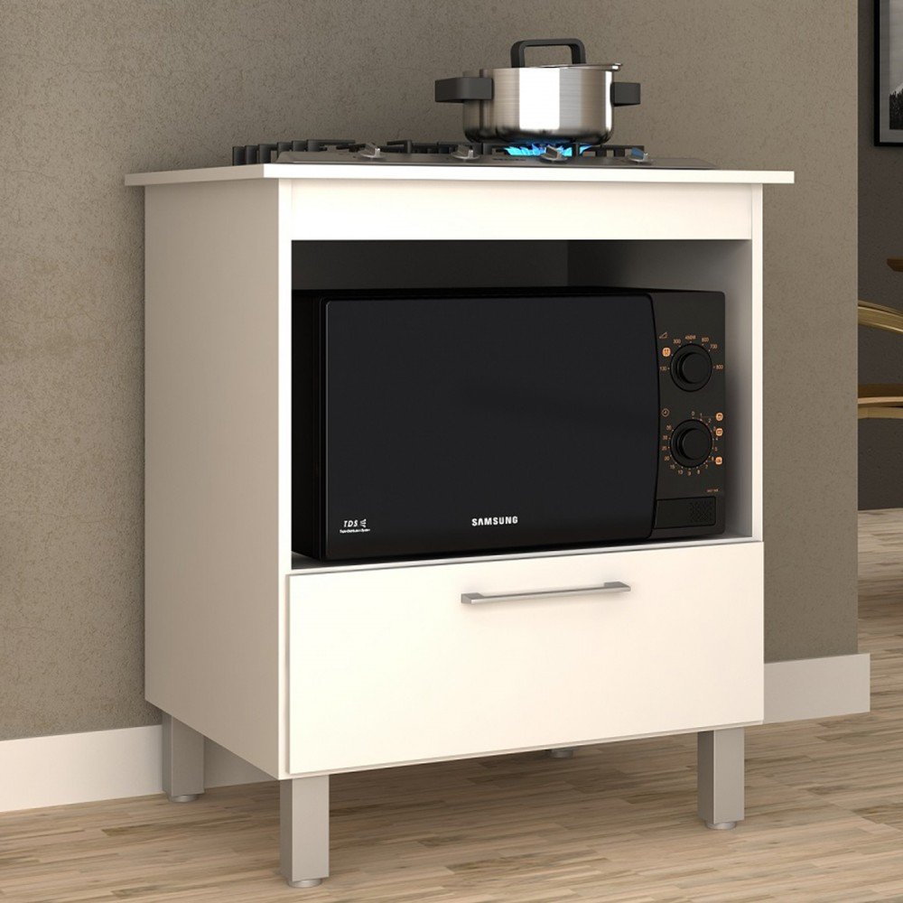 Armário de Cozinha Toronto para Cooktop 4 Bocas 1 Porta Branco - Panorama Móveis - 1