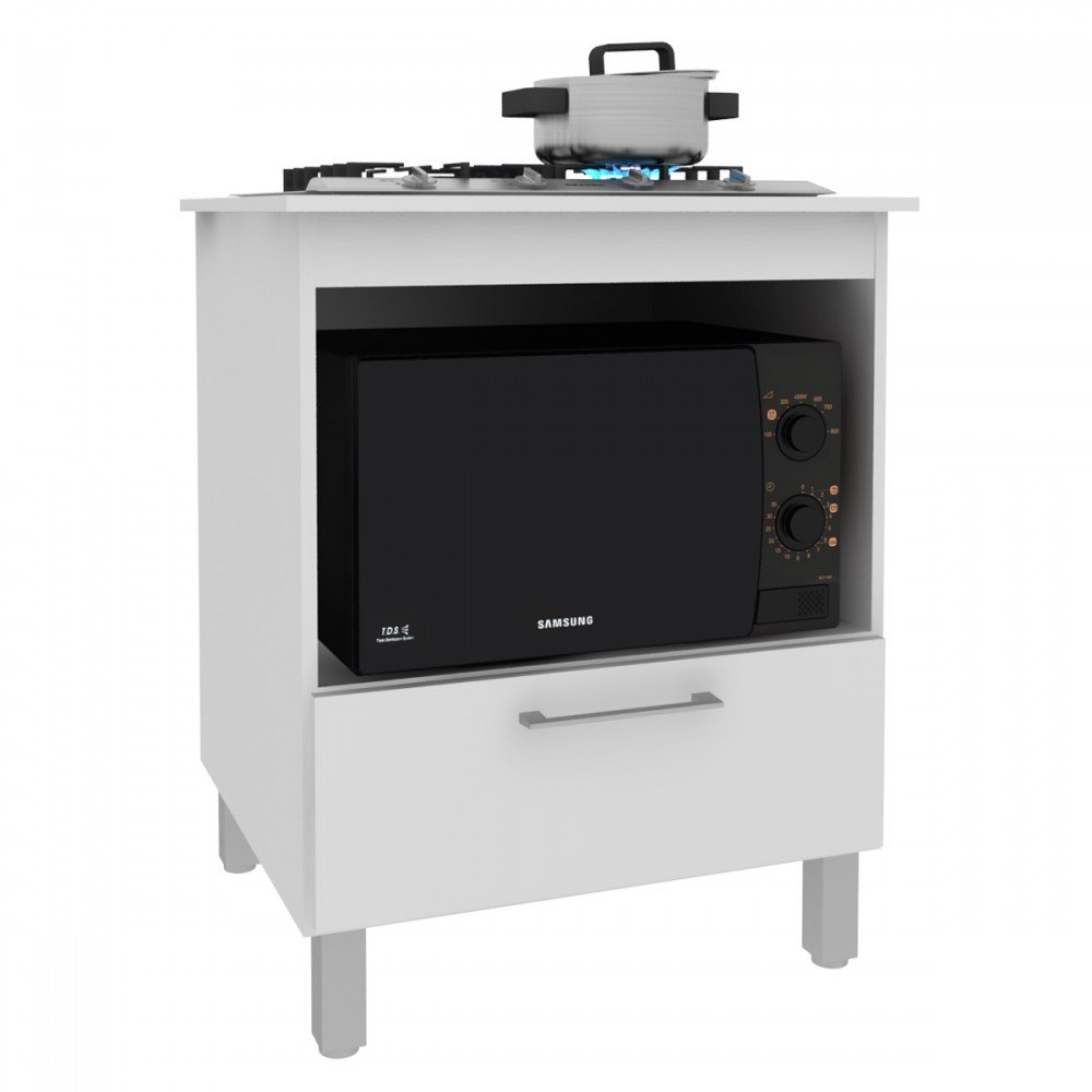 Armário de Cozinha Toronto para Cooktop 4 Bocas 1 Porta Branco - Panorama Móveis - 2