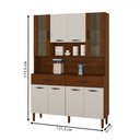 Ver imagem 4 de Armário de Cozinha com Balcão Star 8 Portas 2 Gavetas com Vidro Ripado 3d Nogueira/off White - Pnr M