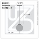 Ver imagem 4 de Pendente Bronze C/ Globo de Vidro Ambar de 14cm + Led 2w