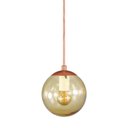 Ver imagem 2 de Pendente Bronze C/ Globo de Vidro Ambar de 14cm + Led 2w