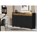 Ver imagem 2 de Aparador Buffet Real 4 Portas Preto/mel Primus Móveis